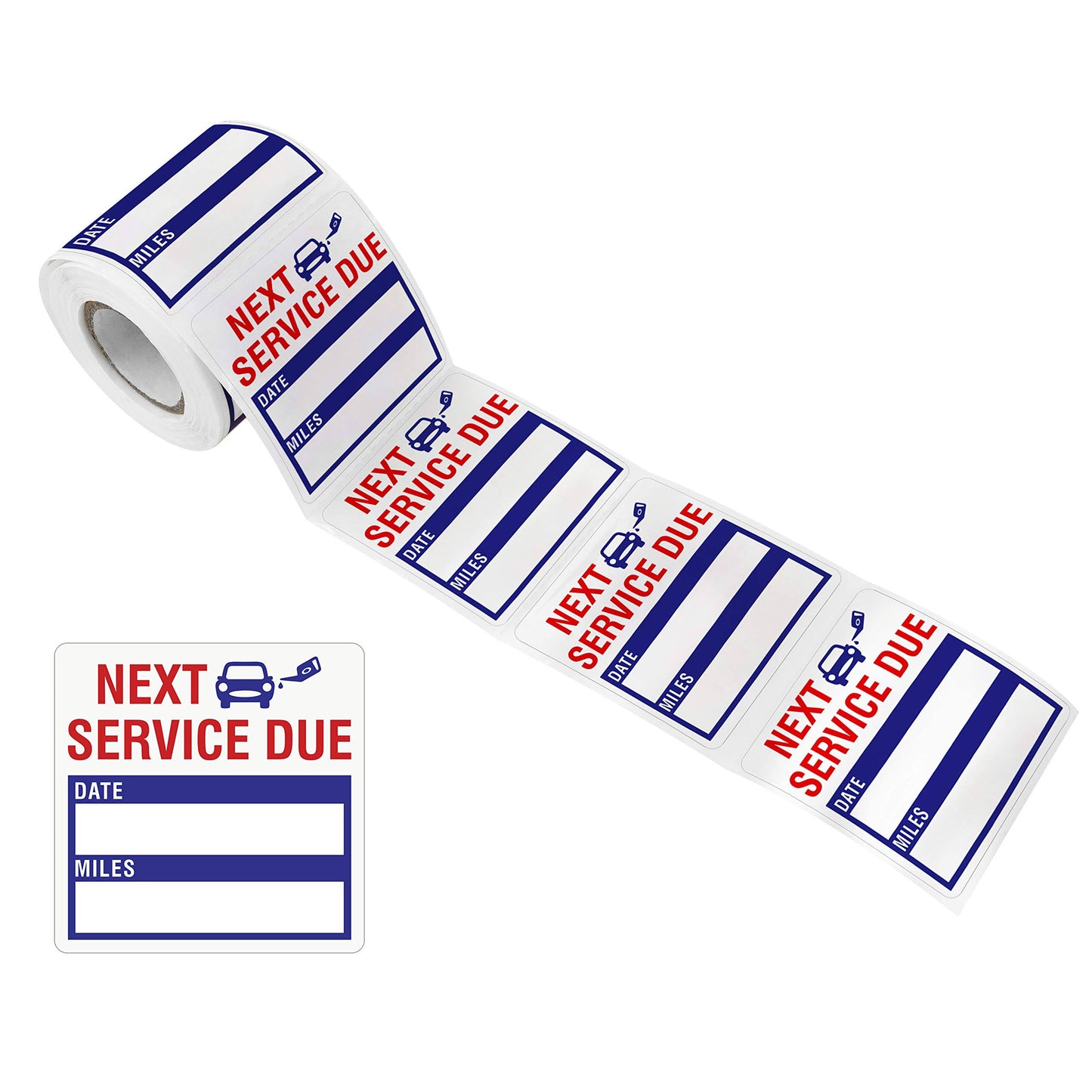 150 PCS Oil Change Auto Maintenance Service Due Reminder Stickers,Waterproof/Tear Resistant Residue-Labels in Roll with Perforation Line